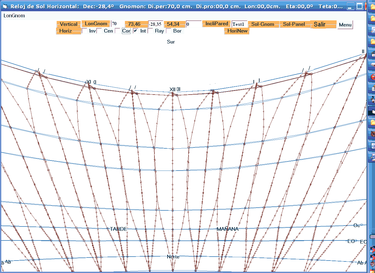 y, si interpolamos, encontramos la analemma (curva en 8) proyectada en